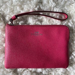 NWT Leather Pink Coach wristlet